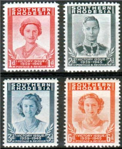 Southern Rhodesia 1946 King George VI Victory Set Fine Mint