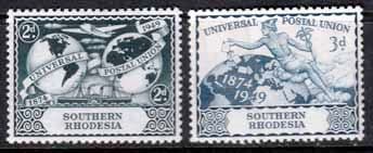 Southern Rhodesia 1949 Universal Postal Union Set Fine Mint