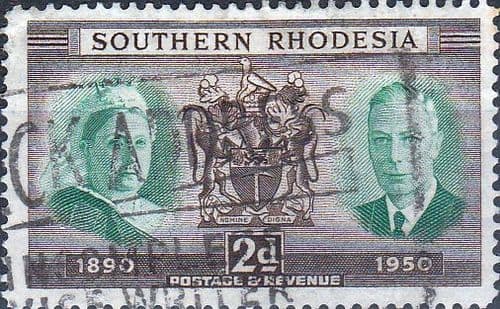 Southern Rhodesia 1950 Diamond Jubilee Fine Used