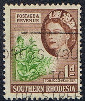 Southern Rhodesia 1953 QE II SG 79 Tobacco Planter Fine Used