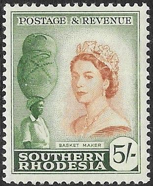 Southern Rhodesia 1953 QE II SG 89 Basket Maker Fine Mint