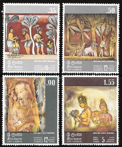 Sri Lanka 1973 Rock and Temple Paintings Set Fine Mint