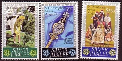 St Christopher 1977 Royal Silver Jubilee Set Fine Mint