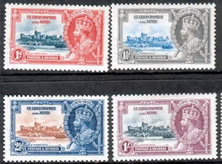 St Christopher and Nevis 1935 King George V Silver Jubilee Set Fine Mint