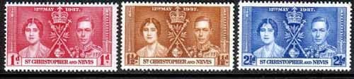 St Christopher and Nevis 1937 King George VI Coronation Fine Mint