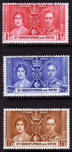 St Christopher and Nevis 1937 King George VI Coronation Fine Used