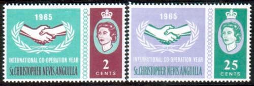 St Christopher Nevis Anguila 1965 International Co-operation Year Set Fine Mint