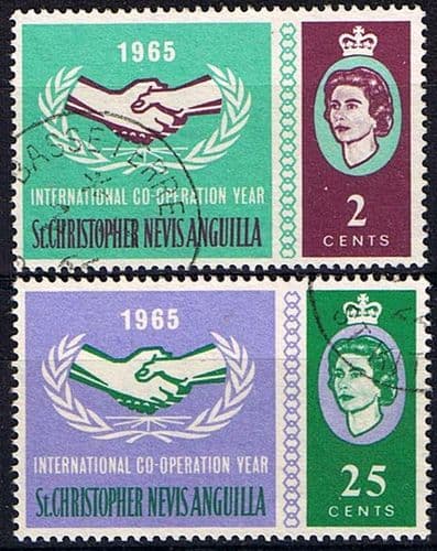 St Christopher Nevis Anguila 1965 International Co-operation Year Set Fine Used