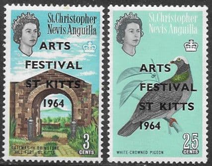 St Christopher Nevis Anguilla 1963 Arts Festival. Optd ARTS FESTIVAL ST KITTS 1964 Set Fine Mint