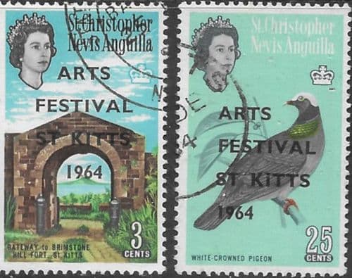 St Christopher Nevis Anguilla 1963 Arts Festival. Optd ARTS FESTIVAL ST KITTS 1964 Set Fine Used