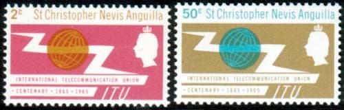 St Christopher Nevis Anguilla 1965 International Telecomunication Union Set Fine Mint