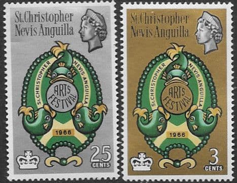 St Christopher Nevis Anguilla 1966 Arts Festival Set Fine Mint