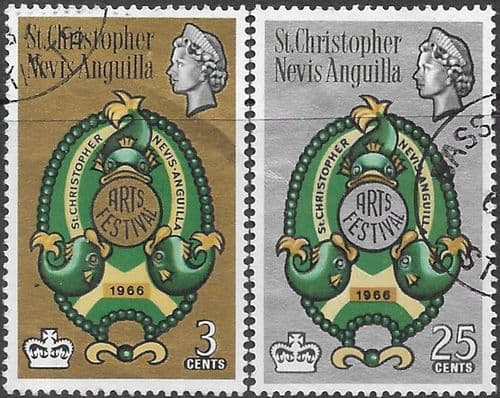 St Christopher Nevis Anguilla 1966 Arts Festival Set Fine Used