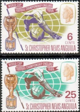 St Christopher Nevis Anguilla 1966 Football World Cup Set Fine Mint