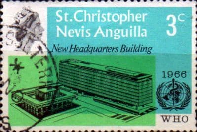 St Christopher Nevis Anguilla 1966 World Health Organisation SG 161 Fine Used