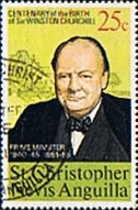 St Christopher Nevis Anguilla 1974 Churchill Centenary SG 308 Fine Used