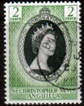 St Christopher Nevis Anguilla Queen Elizabeth II 1953 Coronation Fine Used