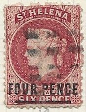 St Helena 1868 Queen Victoria Surcharged SG 14 Fine Used