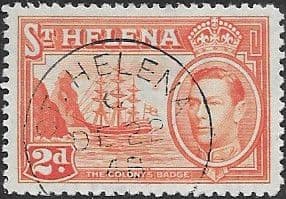 St Helena 1938 Colonys Badge Ship SG 134 Fine Used