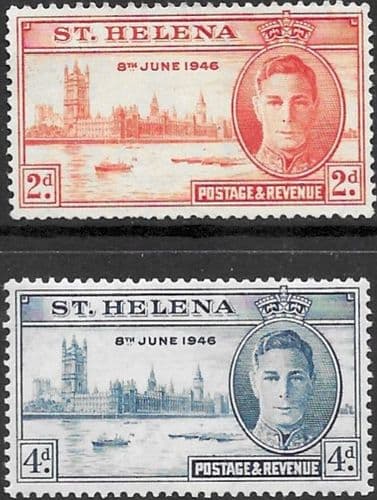 St Helena 1946 King George VI Victory Set Fine Mint