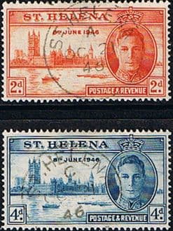 St Helena 1946 King George VI Victory Set Fine Used