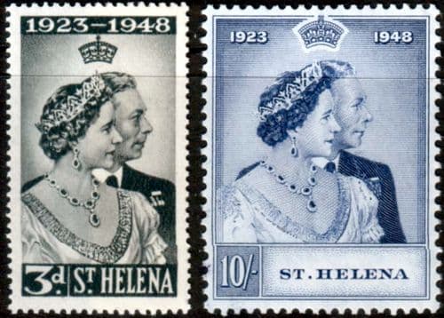 St Helena 1948 King George VI Royal Silver Wedding Set Fine Mint
