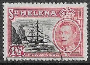 St Helena 1949 Colonys Badge Ship SG 150 Fine Used