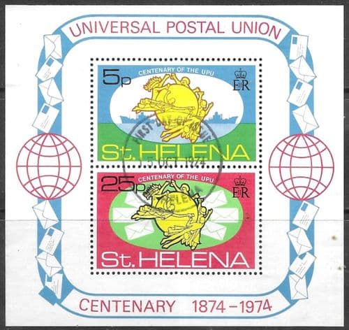 St Helena 1974 Centenary of UPU Miniature Sheet MS 303 Fine Used
