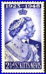 St Kitts - Nevis 1948 King George VI Royal Silver Wedding SG 80 Fine Mint