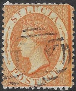 St Lucia 1864 Queen Victoria SG 14b Fine Used