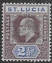 St Lucia 1902 Edward VII SG 60 Fine Mint