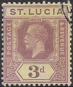 St Lucia 1921 King George V SG 100 Fine Used