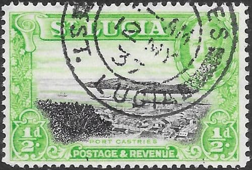 St Lucia 1936 King George V SG 113 Port Castries Fine Used
