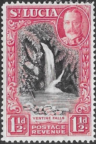 St Lucia 1936 King George V SG 115 Ventine Water Falls Fine Mint
