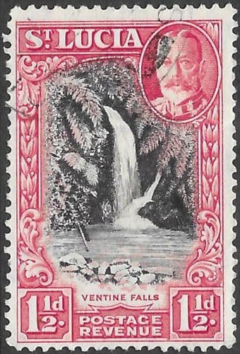 St Lucia 1936 King George V SG 115 Ventine Water Falls Fine Used