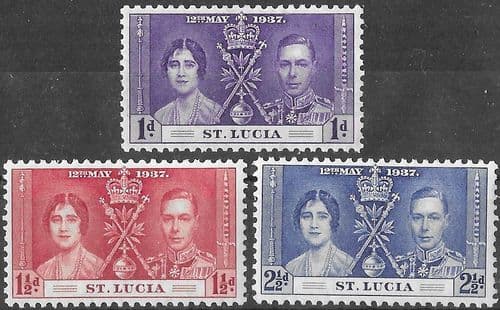 St Lucia 1937 King George VI Coronation Set Fine Mint