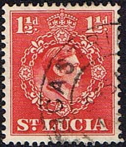 St Lucia 1938 King George VI SG 130a Fine Used