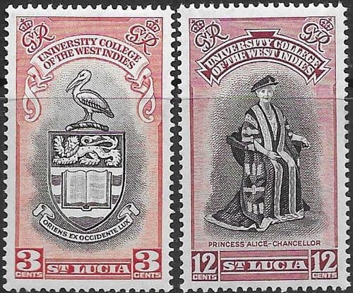 St Lucia 1951 British West Indies University College Set Fine Mint