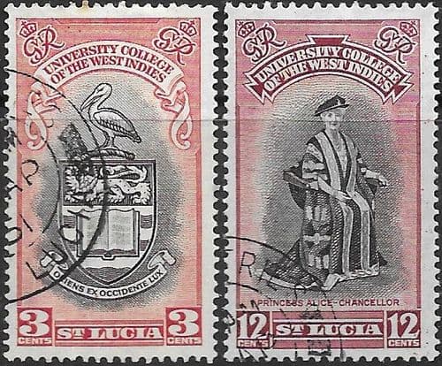 St Lucia 1951 British West Indies University College Set Fine Used
