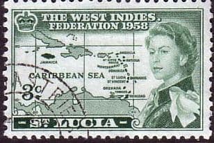 St Lucia 1958 B W I Federation SG 185 Fine Used