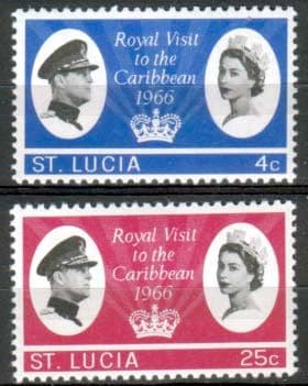 St Lucia 1966 Caribbean Royal Visit Set Fine Mint