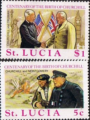 St Lucia 1974 Churchill Centenary Set Fine Mint