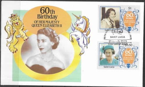 St Lucia 1986 Queen Elizabeth II 60th Birthday First Day Cover No1
