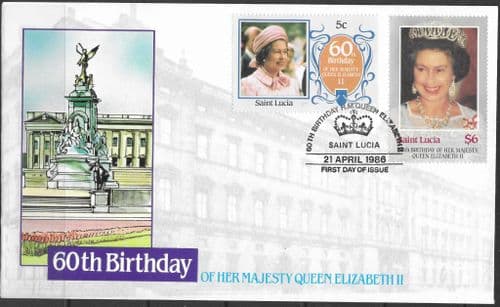 St Lucia 1986 Queen Elizabeth II 60th Birthday First Day Cover No2