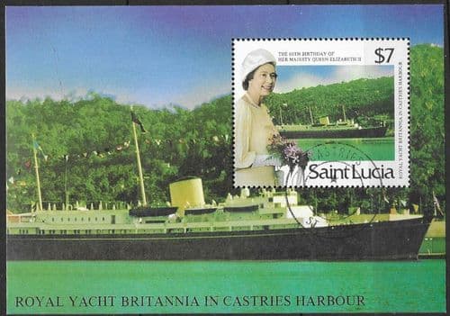 St Lucia 1986 Queen Elizabeth II 60th Birthday Miniature Sheet 2nd Issue Fine Used