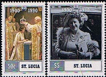 St Lucia 1990 Queen Mother 90th Birthday Set Fine Mint