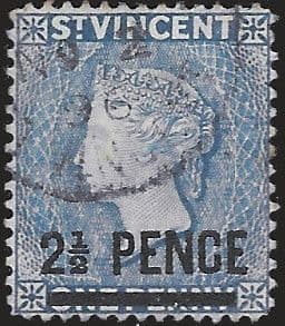 St Vincent 1885 Queen Victoria Overprint SG 49 Fine Used