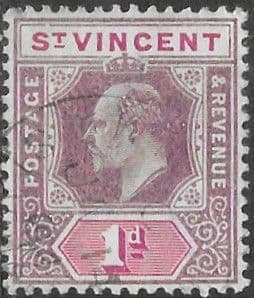 St Vincent 1902 King Edward VII SG 77 Fine Used