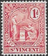 St Vincent 1907 Pax Et Justitia SG 95 Fine Mint