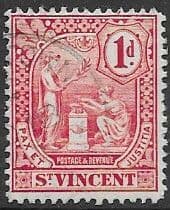 St Vincent 1907 Pax Et Justitia SG 95 Fine Used